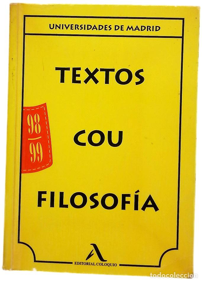 Libros: Textos COU filosof&iacute;a - VV.AA
