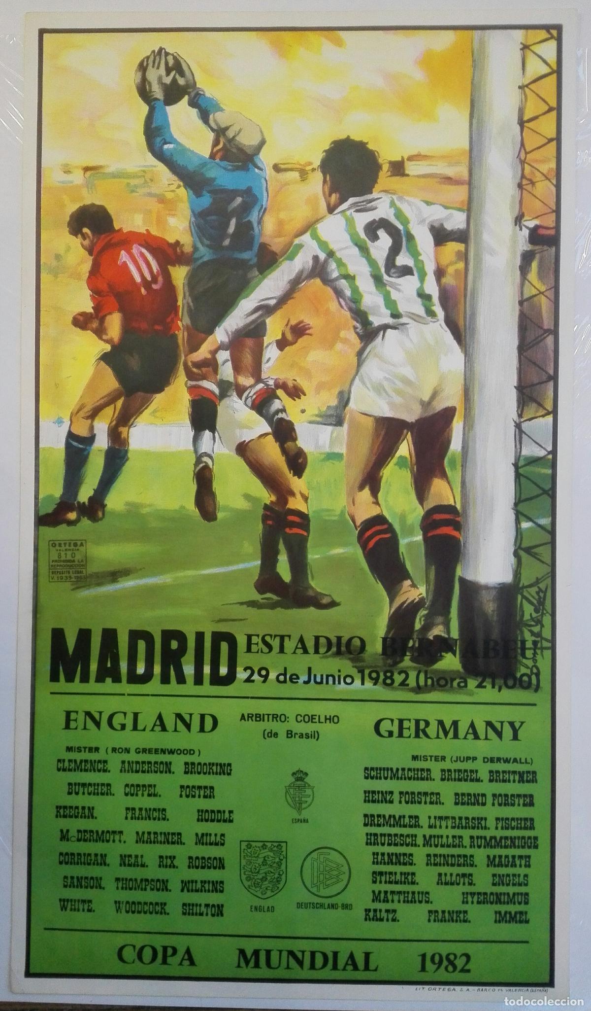 Libros: CARTEL FUTBOL COPA MUNDIAL 1982. ENGLAND - GERMANY. ESTADIO S. BERNABEU.