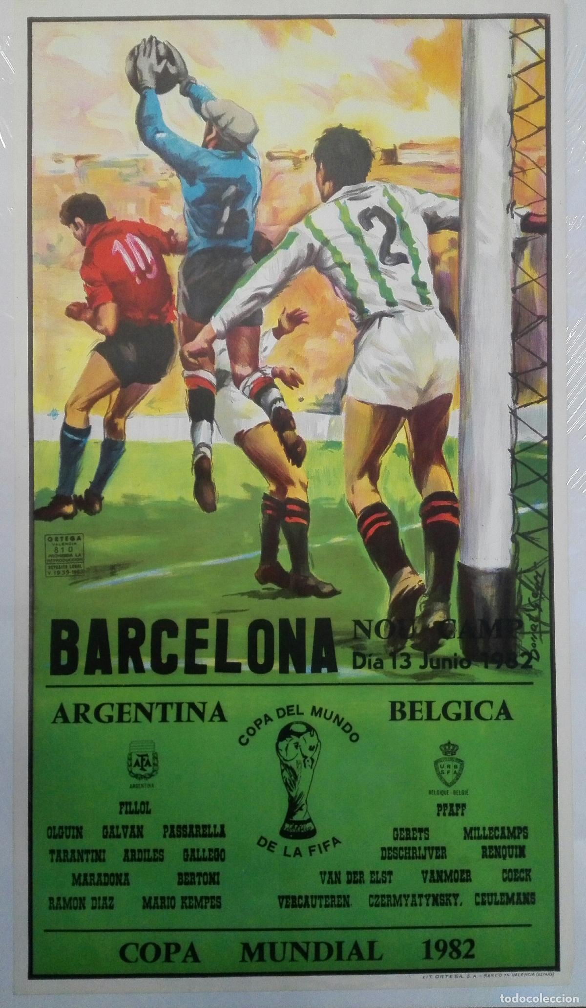 Libri di seconda mano: CARTEL FUTBOL COPA MUNDIAL 1982. ARGENTINA - B&Eacute;LGICA. NOU
