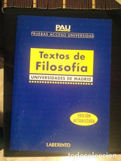 Libros: Textos de Filosof&iacute;a. Universidades de Madrid- 9788484832928