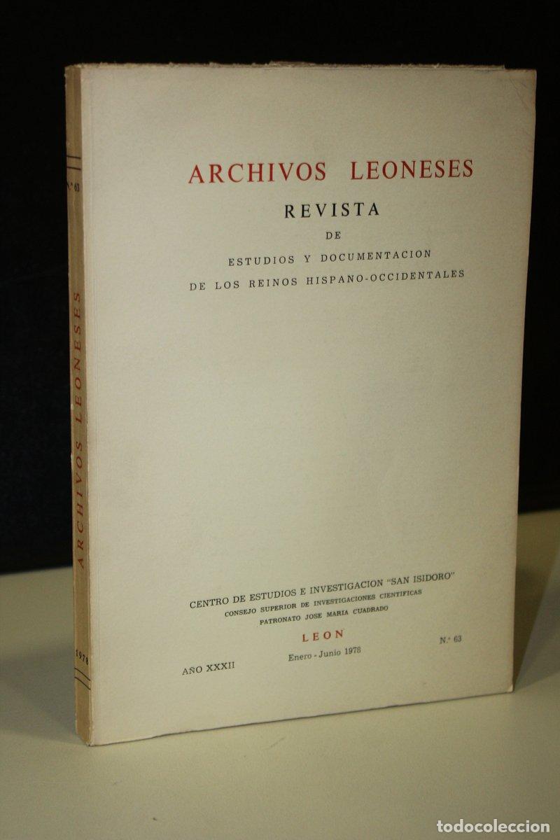 books: Archivos Leoneses. A&ntilde;o XXXII. Enero-Junio 1978, N&ordm; 63. - Vv.aa.
