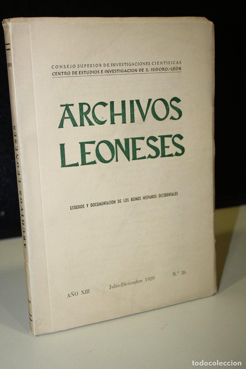 Libri di seconda mano: Archivos Leoneses. A&ntilde;o XIII. Julio-Diciembre 1959, N&ordm; 26. - Vv.aa.