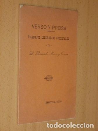 Livres: VERSO Y PROSA - Maeso y Torres, Bernardo