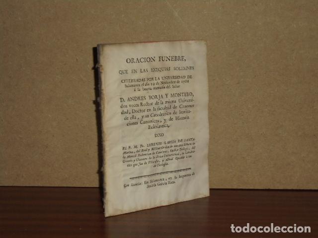 B&uuml;cher: ORACION FUNEBRE, QUE EN LAS EXEQUIAS SOLEMNES CELEBRADAS POR LA UNIVERSIDAD DE SALAMANCA EL DIA 29 D