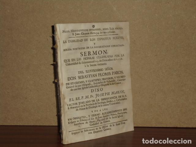 B&uuml;cher: SERM&Oacute;N QUE EN LAS HONRAS CELEBRADAS POR LA UNIVERSIDAD DE SALAMANCA EL 23 DE DICIEMBRE DE 1778 A LA