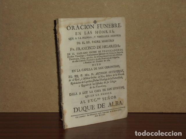 Libros: ORACION FUNEBRE, EN LAS HONRAS, QUE A LA PIADOSA, Y VENERABLE MEMORIA DE EL RR. PADRE MAESTRO FR. FR