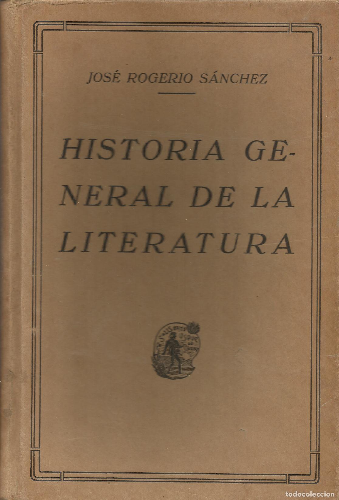 B&uuml;cher: ELEMENTOS DE HISTORIA GENERAL DE LA LITERATURA - ROGERIO SANCHEZ, JOSE