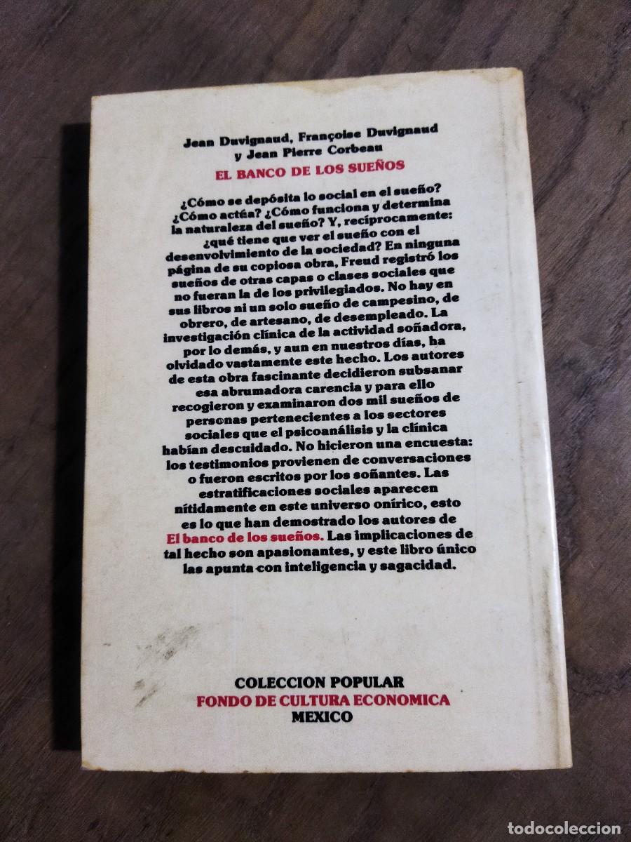 Libros: EL BANCO DE LOS SUE&Ntilde;OS. - DUVIGNAUD, JEAN - Foto 2