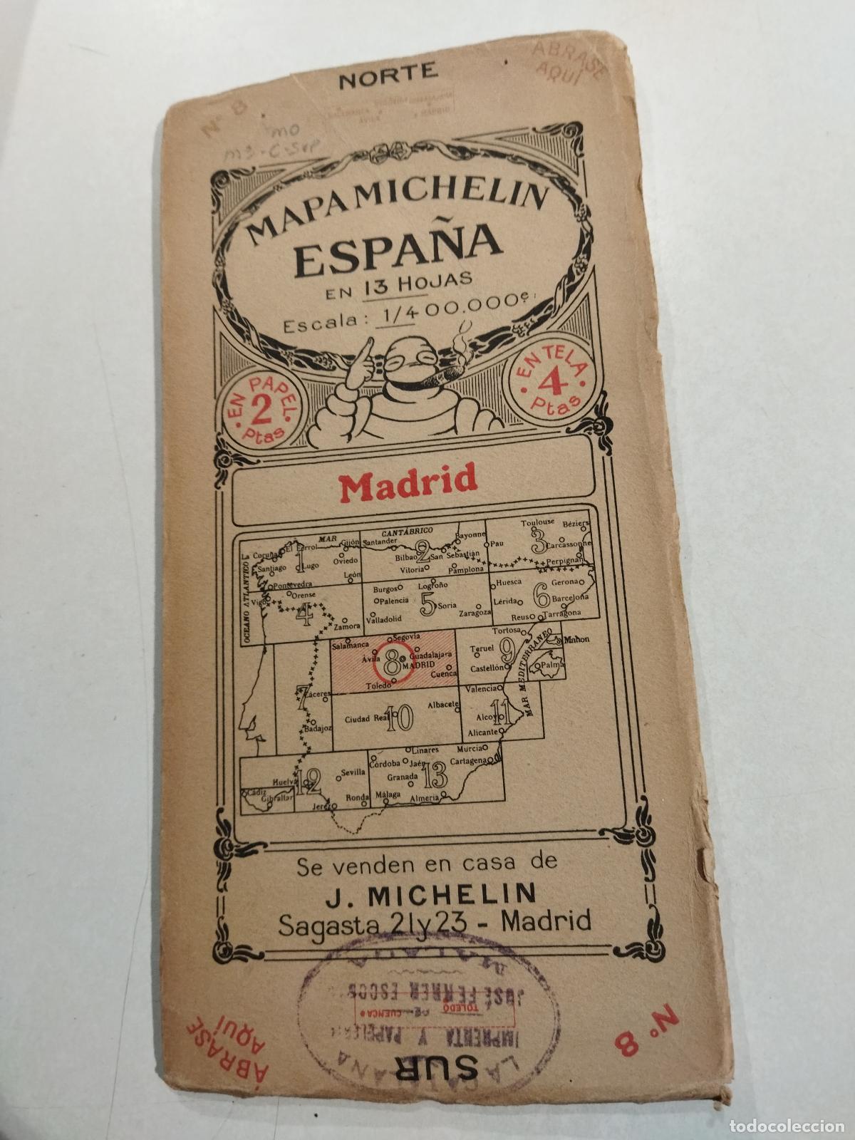 Libros: MAPA MICHELIN ESPA&Ntilde;A EN 13 HOJAS. N&ordm; 8 - VARIOS
