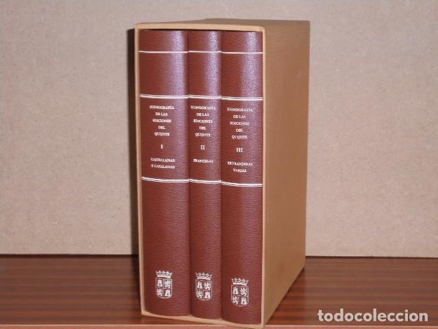 books: ICONOGRAF&Iacute;A DE LAS EDICIONES DEL QUIJOTE DE MIGUEL DE CERVANTES SAAVEDRA - 3 tomos con estuche. Facs