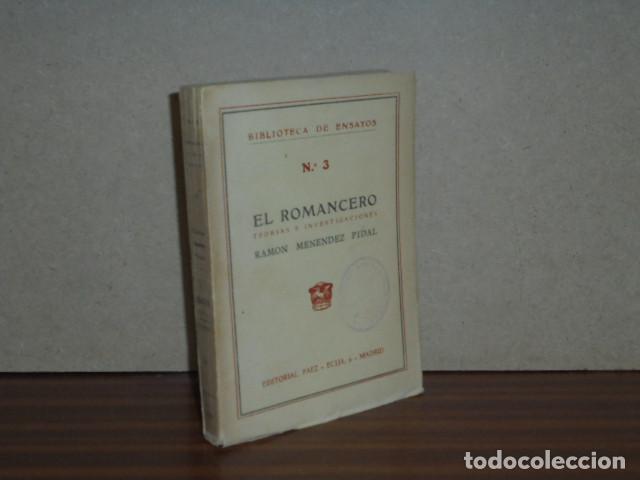 B&uuml;cher: EL ROMANCERO - Teor&iacute;as e investigaciones - Men&eacute;ndez Pidal, Ram&oacute;n