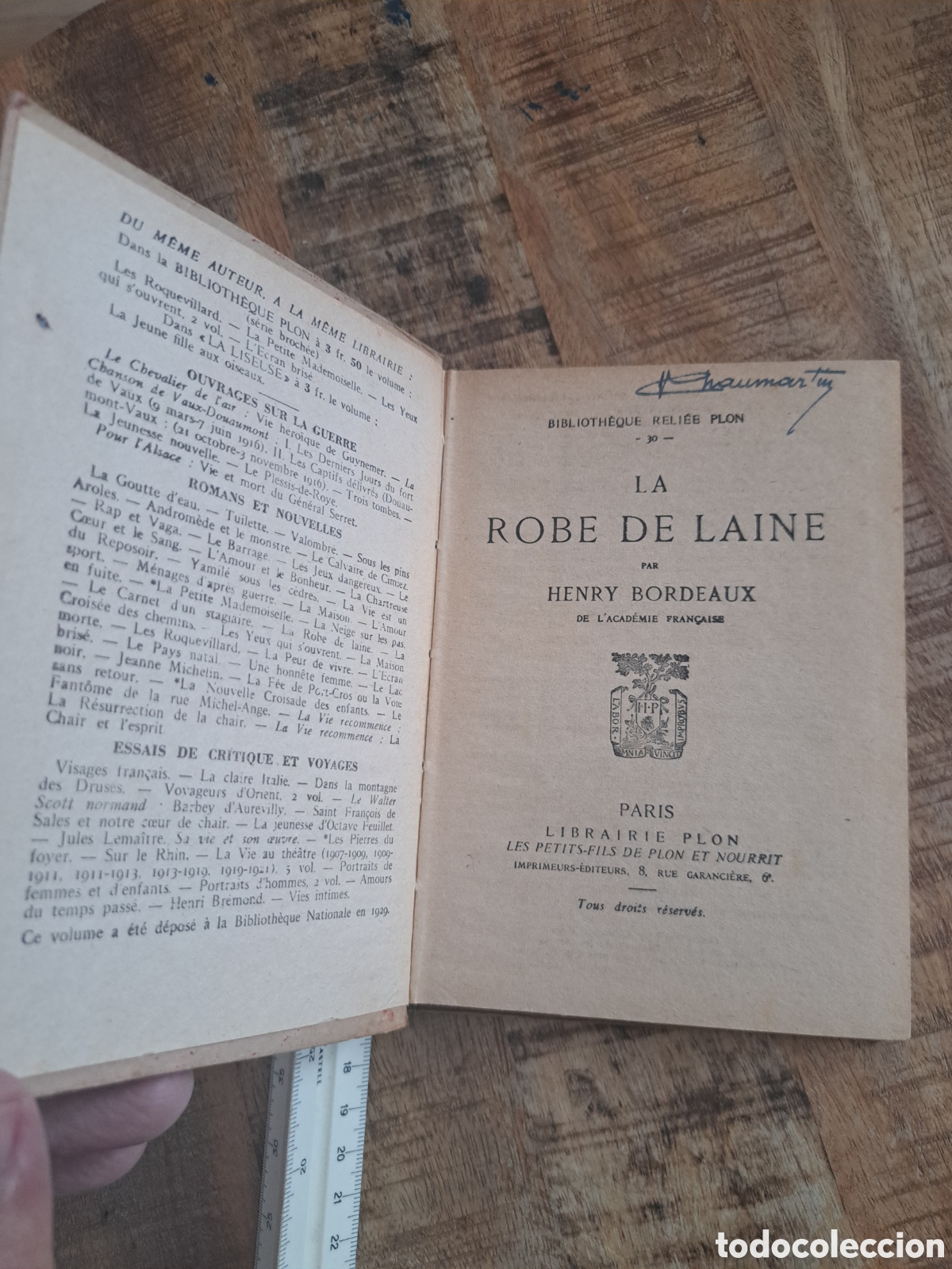 Libros: Jml.La Robe de laine. Henry Bordeaux 1910.