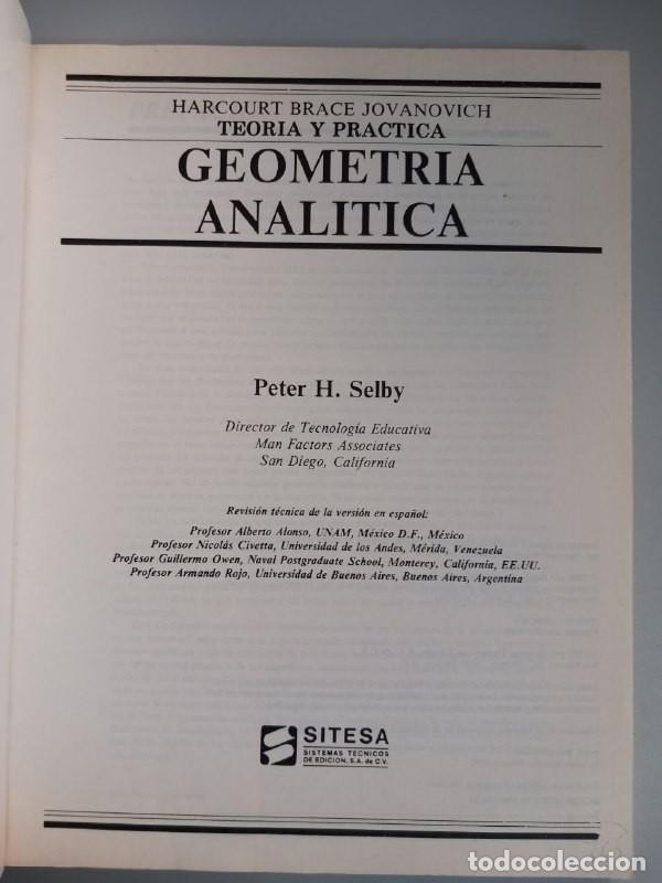 Libros: Geometr&iacute;a anal&iacute;tica. Teor&iacute;a y pr&aacute;ctica. - SELBY, Peter H.: - Foto 2