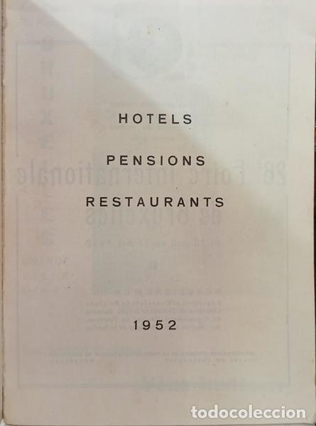 Libros: BELGIQUE 1952: HOTELS, PENSIONS, RESTAURANTS. - Foto 2