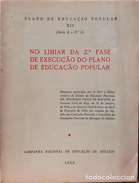 B&uuml;cher: VEIGA DE MACEDO. (Henrique) - NO LIMIAR DA 2.&ordf; FASE DE EXECU&Ccedil;&Atilde;O DO PLANO DE EDUCA&Ccedil;&Atilde;O POPULAR.