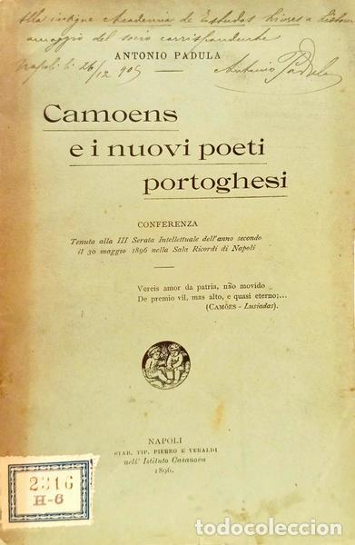 B&uuml;cher: PADULA. (Antonio) - CAMOENS E I NUOVI POETI PORTOGHESI.