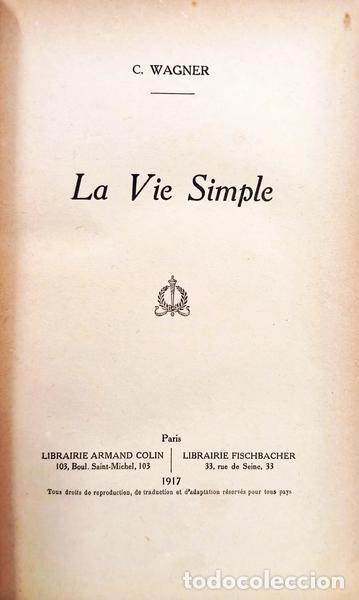 books: WAGNER. (C.) - LA VIE SIMPLE.
