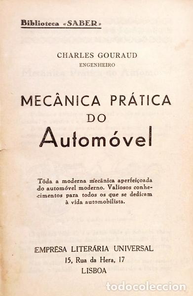 Libros: GOURAUD. (Charles) - MEC&Acirc;NICA PR&Aacute;TICA DO AUTOM&Oacute;VEL. - Foto 2