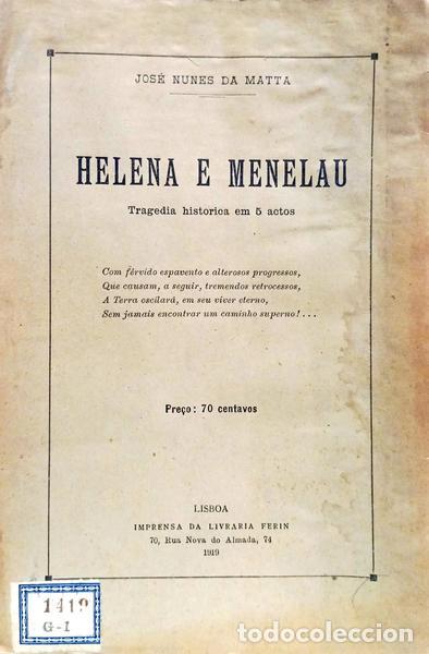 Livros em segunda m&atilde;o: NUNES DA MATTA. (Jos&eacute;) - HELENA E MENELAU.