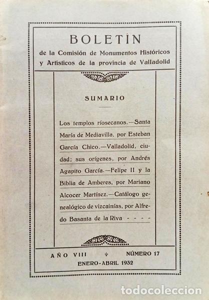 Livros em segunda m&atilde;o: BOLET&Iacute;N DE LE COMISI&Oacute;N DE MONUMENTOS HIST&Oacute;RICOS Y ART&Iacute;STICOS DE LA PROVINCIA DE VALLADOLID, A&Ntilde;O VIII