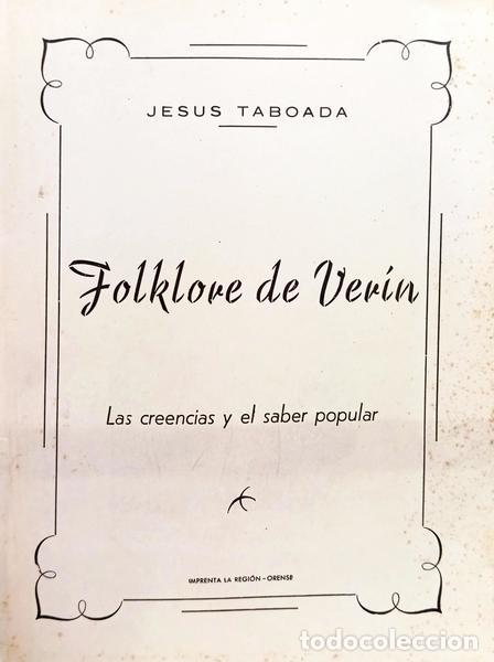 Libros: TABOADA. (Jesus) - FOLKLORE DE VERIN. - Foto 1
