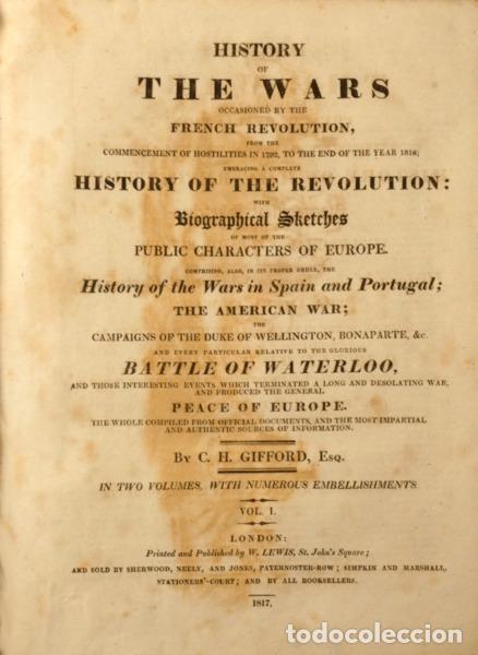 Livres: GIFFORD. (Charles Henry) - HISTORY OF THE WARS OCCASIONED BY THE FRENCH REVOLUTION,
