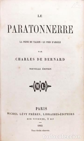 B&uuml;cher: BERNARD. (Charles de) - LE PARATONNERRE.