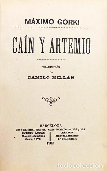 Libros: GORKI. (M&aacute;ximo) - CA&Iacute;N Y ARTEMIO. - Foto 1