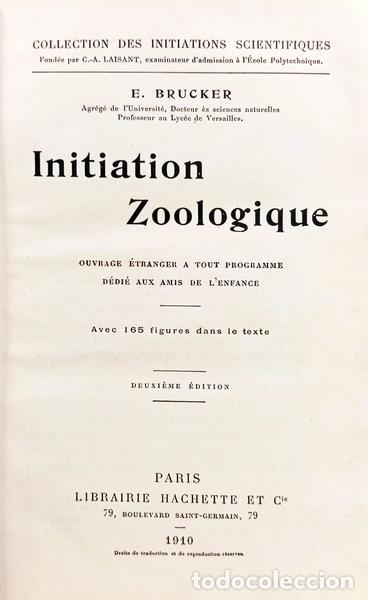 books: BRUCKER. (E.) - INITIATIPN ZOOLOGIQUE.
