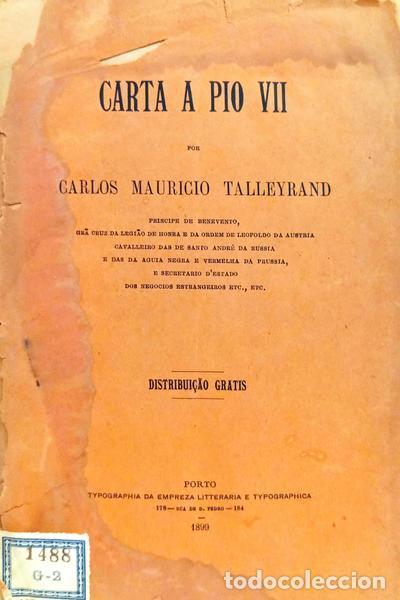 Libros: TALLEYRAND. (Carlos Mauricio) - CARTA A PIO VII.