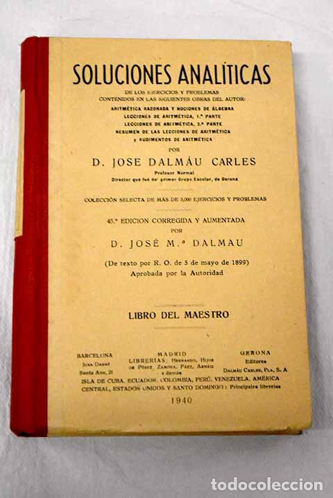 Libros: Soluciones anal&iacute;ticas de los ejercicios y problemas contenidos en las siguientes obras del autor