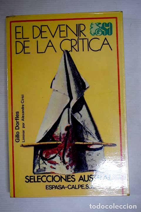 Libros: El devenir de la cr&iacute;tica.- Dorfles, Gillo