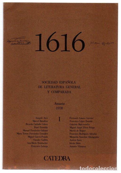 B&uuml;cher: 1616 Sociedad Espa&ntilde;ola de Literatura General y Comparada. Anuario 1978, tomo I - VVAA