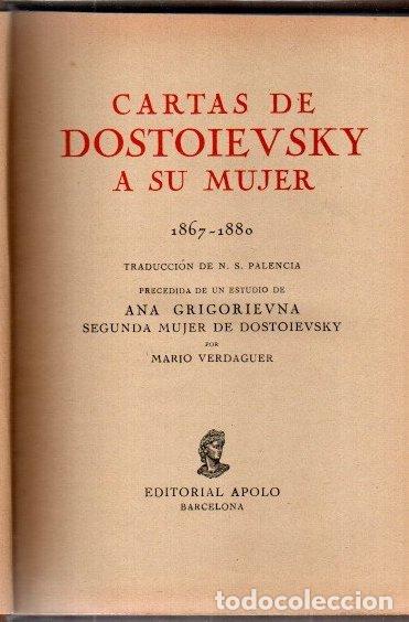 Libros: Cartas de Dostoievsky a su mujer 1867-1880, precedida de un estudio de Ana Grigorievna, segunda muje