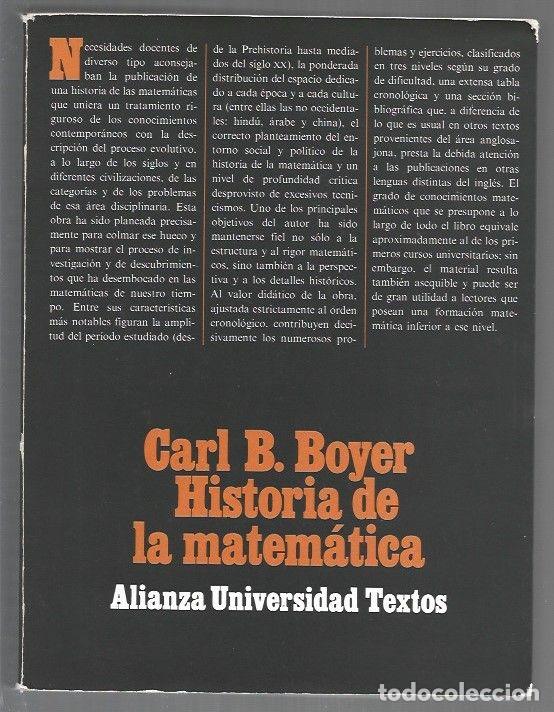 Livros em segunda m&atilde;o: HISTORIA DE LA MATEMATICA - BOYER, CARL B.
