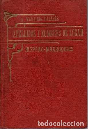 Livros em segunda m&atilde;o: APELLIDOS Y NOMBRES DEL LUGAR. HISPANO-MARROQUIES. - MARTINEZ PAJARES, A.