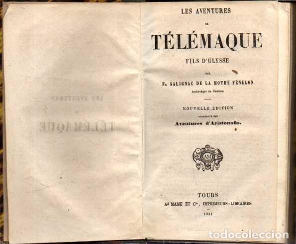 Livros em segunda m&atilde;o: LES AVENTURES DE TELEMAQUE FILS D'ULYSSE. - MOTHE PENELON, Salignac de la.
