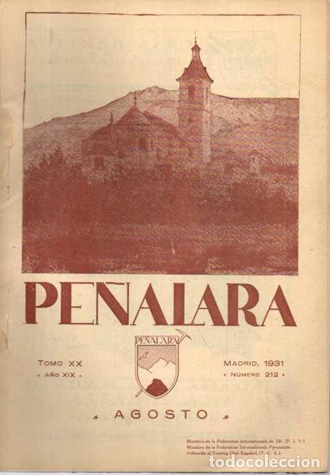Livros em segunda m&atilde;o: PE&Ntilde;ALARA. TOMO XX. A&Ntilde;O XIX. AGOSTO. MADRID, 1931. NUMERO 212. - REVISTA ILUSTRADA DE ALPINISMO.