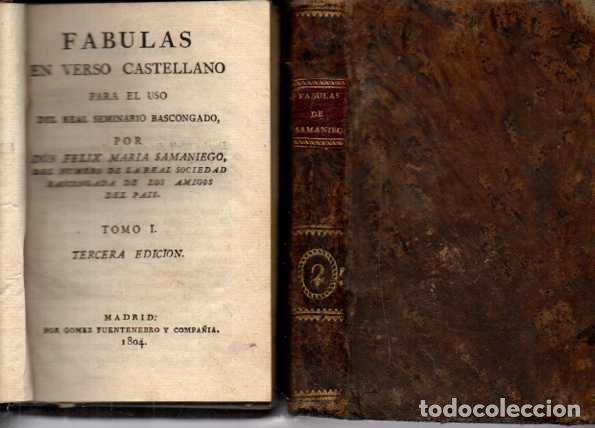 Libri di seconda mano: FABULAS EN VERSO CASTELLANO PARA EL USO DEL REAL SEMINARIO BASCONGADO, POR DON FELIX MARIA SAMANIEGO