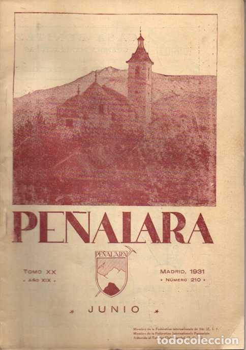 Libros: PE&Ntilde;ALARA. TOMO XX. A&Ntilde;O XIX. JUNIO. MADRID, 1931. NUMERO 210. - REVISTA ILUSTRADA DE ALPINISMO.