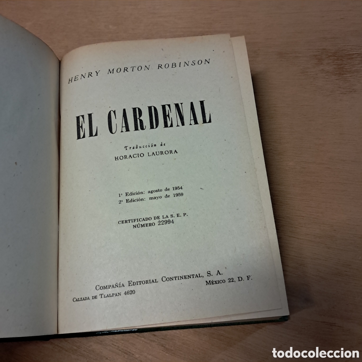 Libros: Henry Morton Robinson, El cardenal, 2 edici&oacute;n - Foto 3