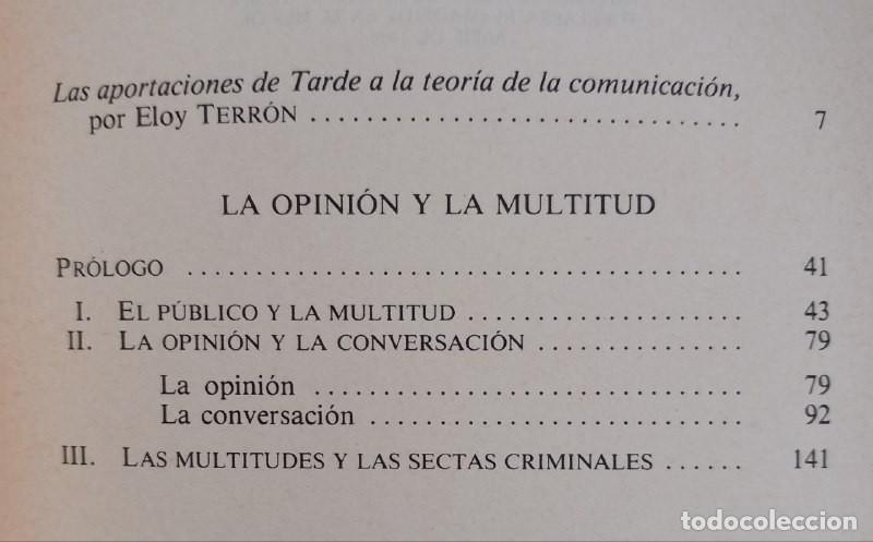Libros: La opini&oacute;n y la multitud. - TARDE, Gabriel: - Foto 2