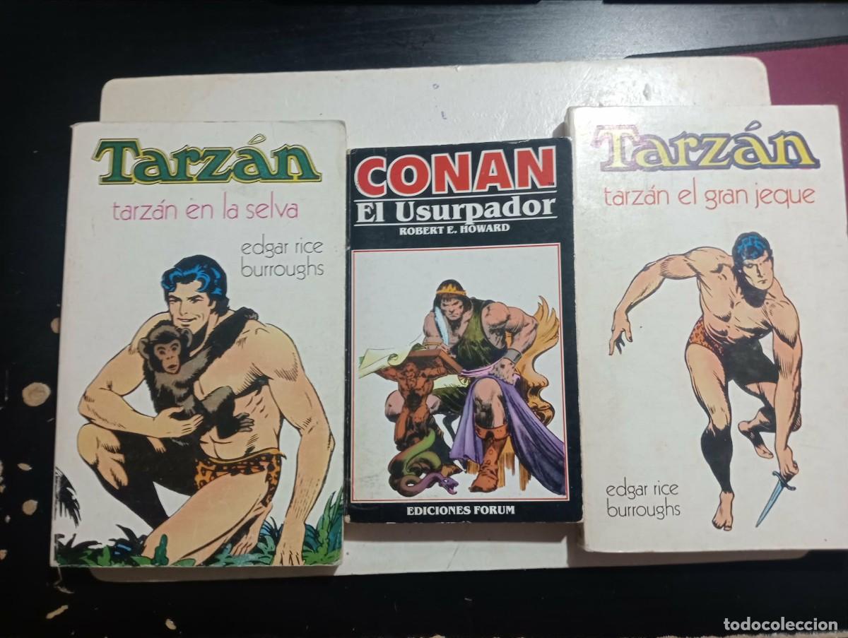 Libros: Lote de 3 novelas de Conan y Tarzan buen estado