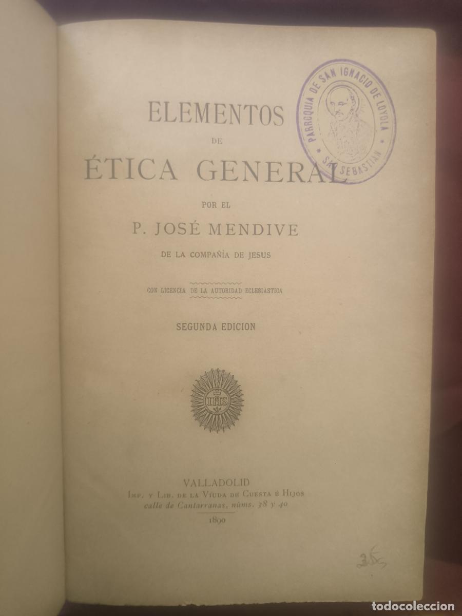 Libros: Elementos de &Eacute;tica general - P. Jos&eacute; Mendive - Foto 2