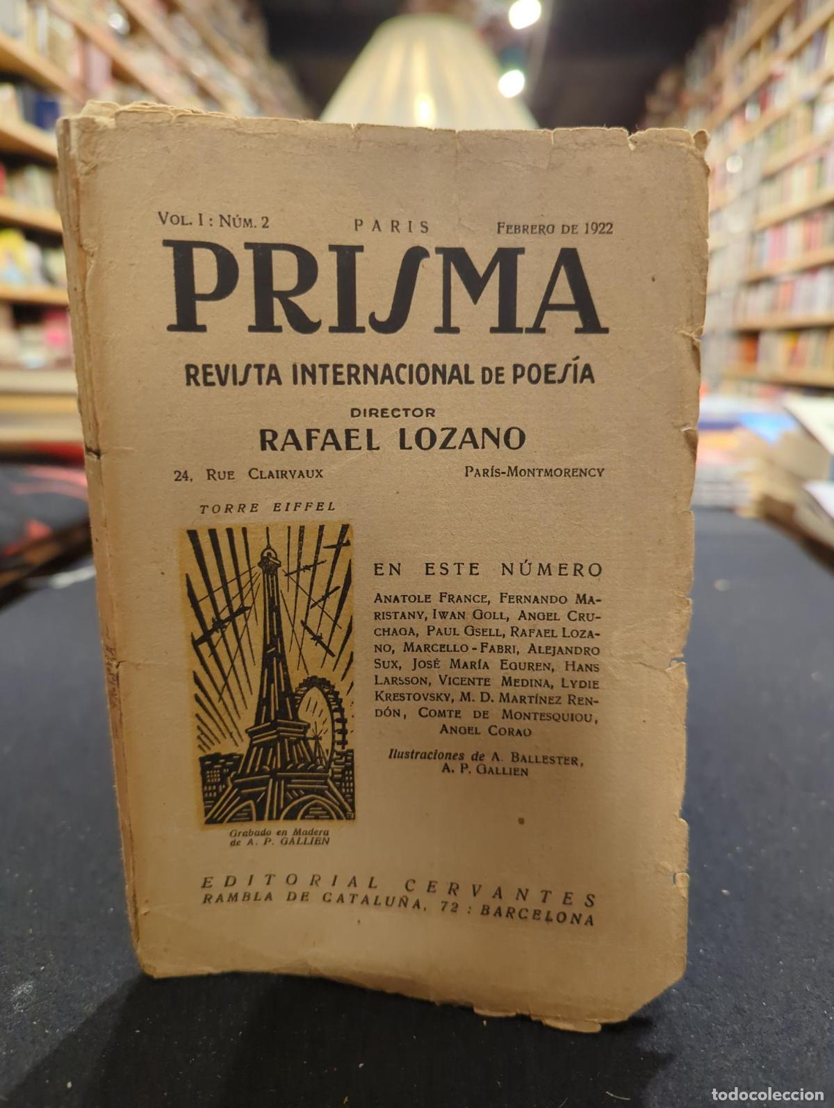 Libros: PRISMA. vol I num 2 . Par&iacute;s. Febrero 1922. revista internacional de poes&iacute;a - VVAA