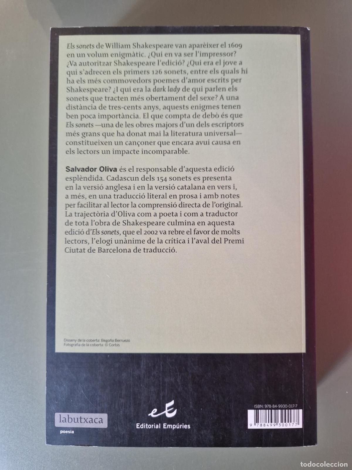 Libros: Els sonets (Edici&oacute; biling&uuml;e) - William Shakespeare - Foto 3