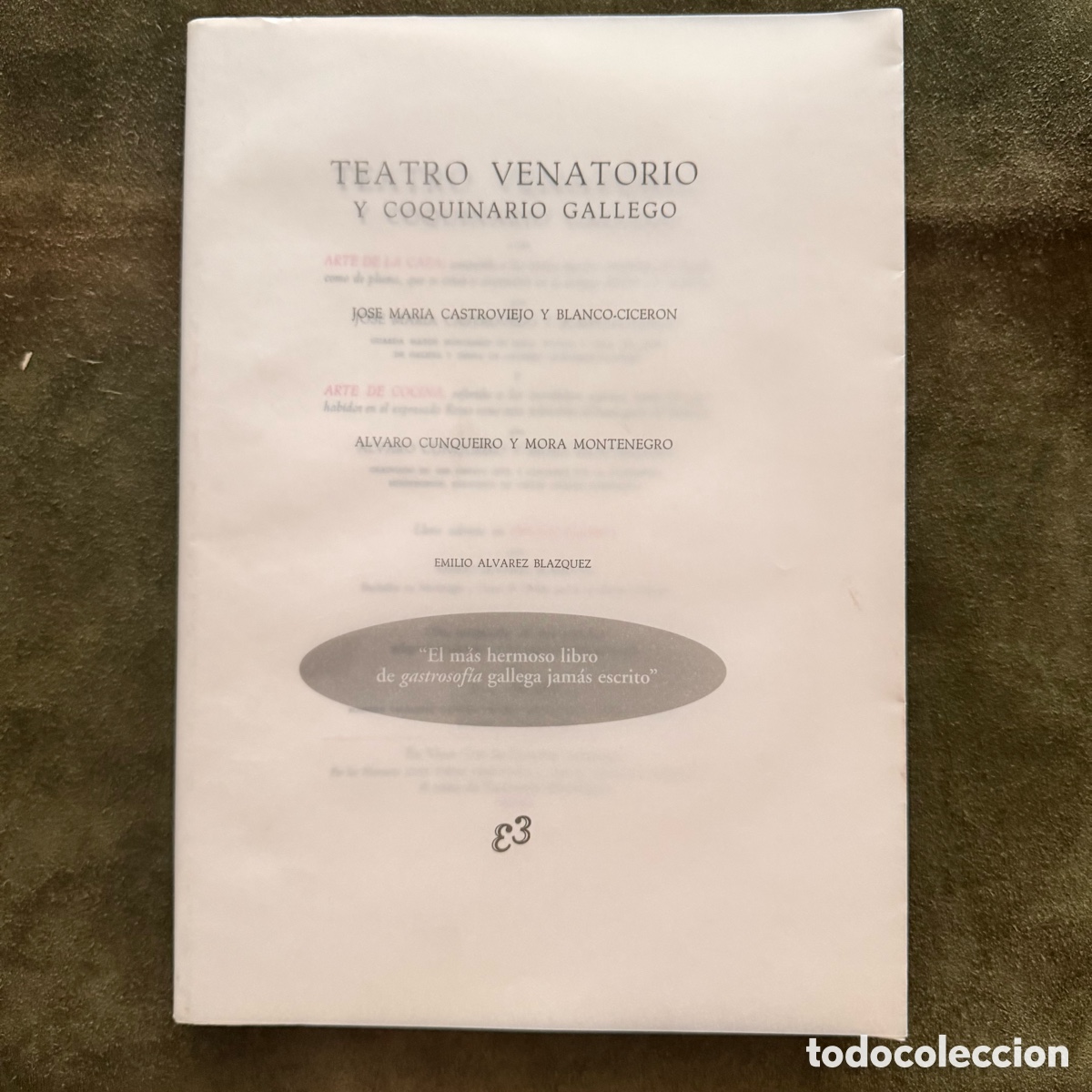 Libros: TEATRO VENATORIO Y COQUINARIO GALLEGO