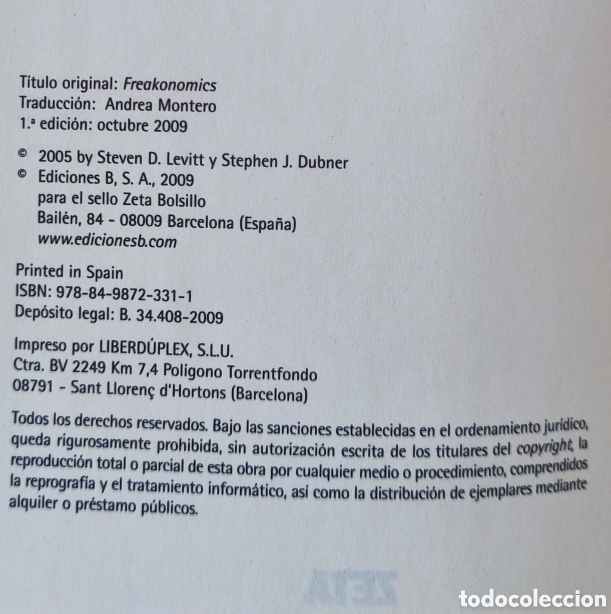 Libros: Freakonomics D. Levitt y Stephen J. Bubner - Foto 3