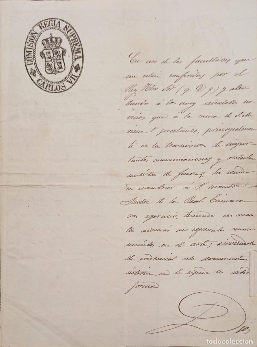 Libros: (Manuscrito) Nombramiento por el Gobierno Provisional y papeles varios del sastre de Carlos VII, que