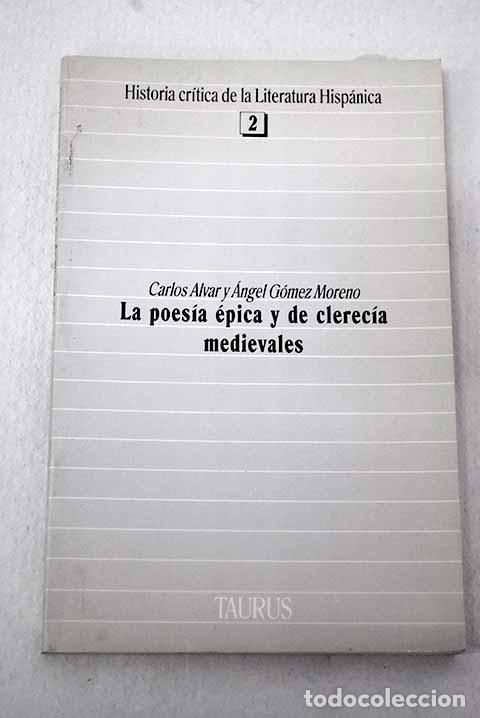Libros: La poes&iacute;a &eacute;pica y de clerec&iacute;a medievales.- Alvar, Carlos